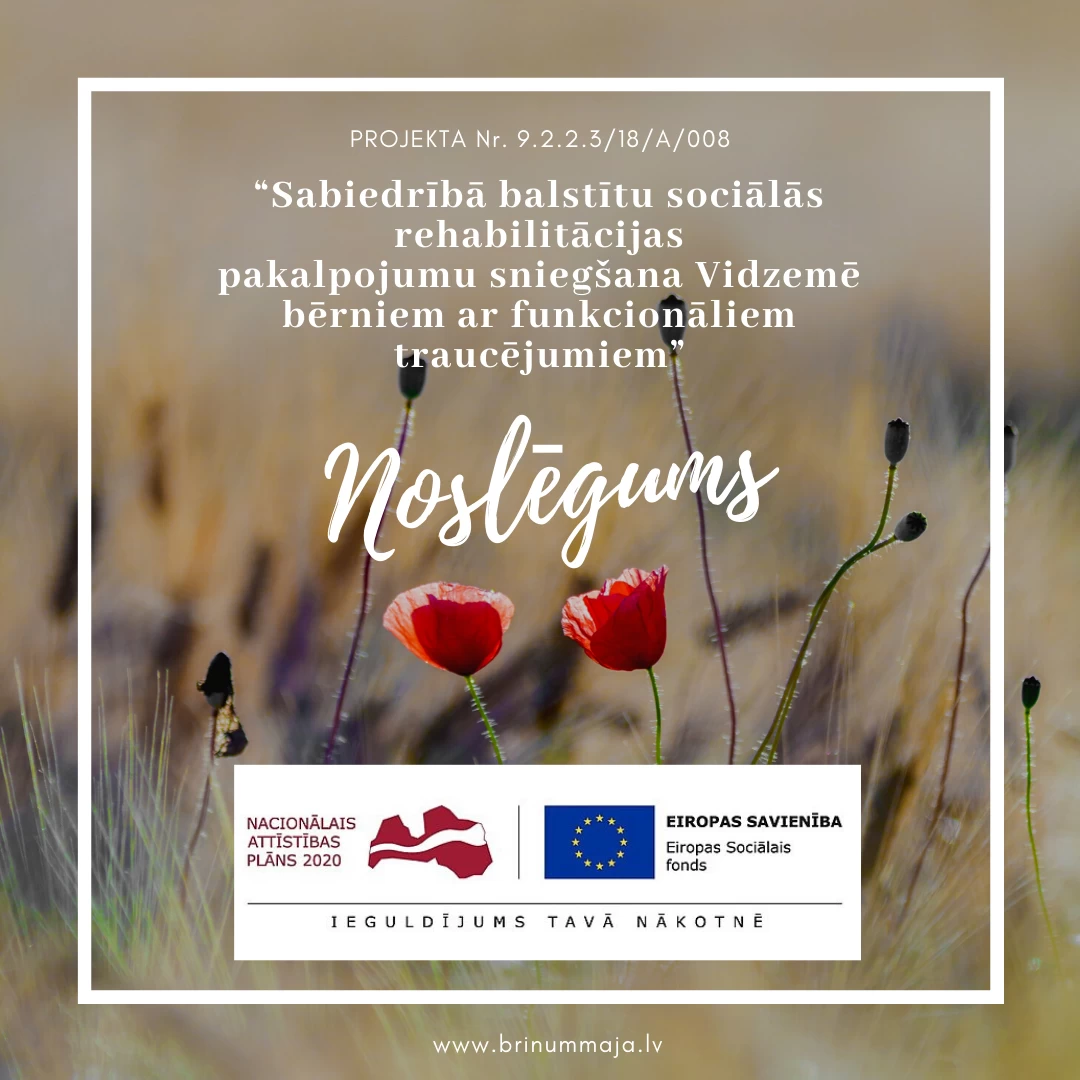 ​Noslēdzies projekts “Sabiedrībā balstītu sociālās rehabilitācijaspakalpojumu sniegšana Vidzemē bērniem ar funkcionāliem traucējumiem”